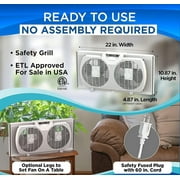 EZ-Chill 9 Twin Window Fan with Manually Reversible Airflow Control, Auto-Locking Expanders
