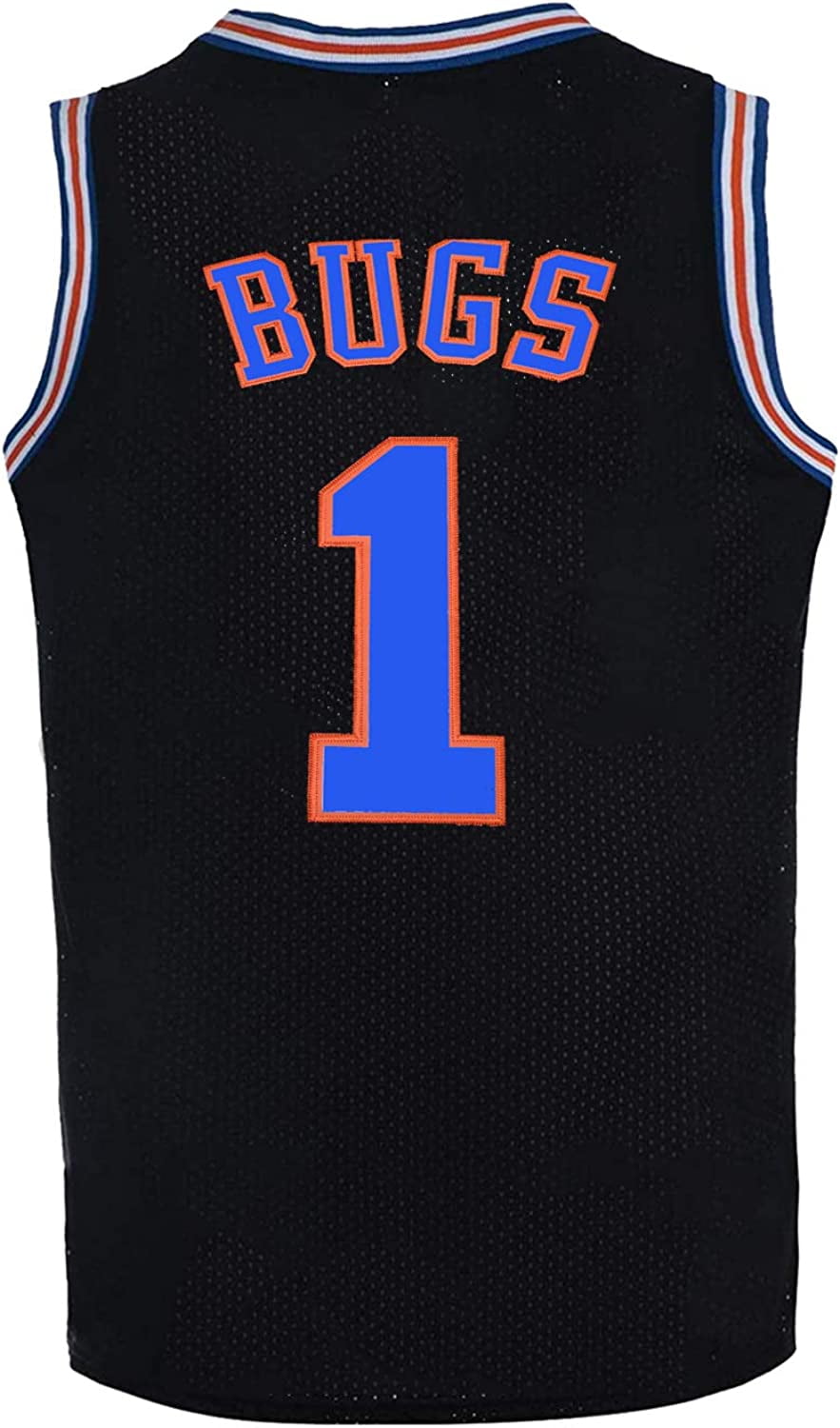 YOUIGIFTS Mens Basketball Jersey Bugs 1 Space Jersey White/Black
