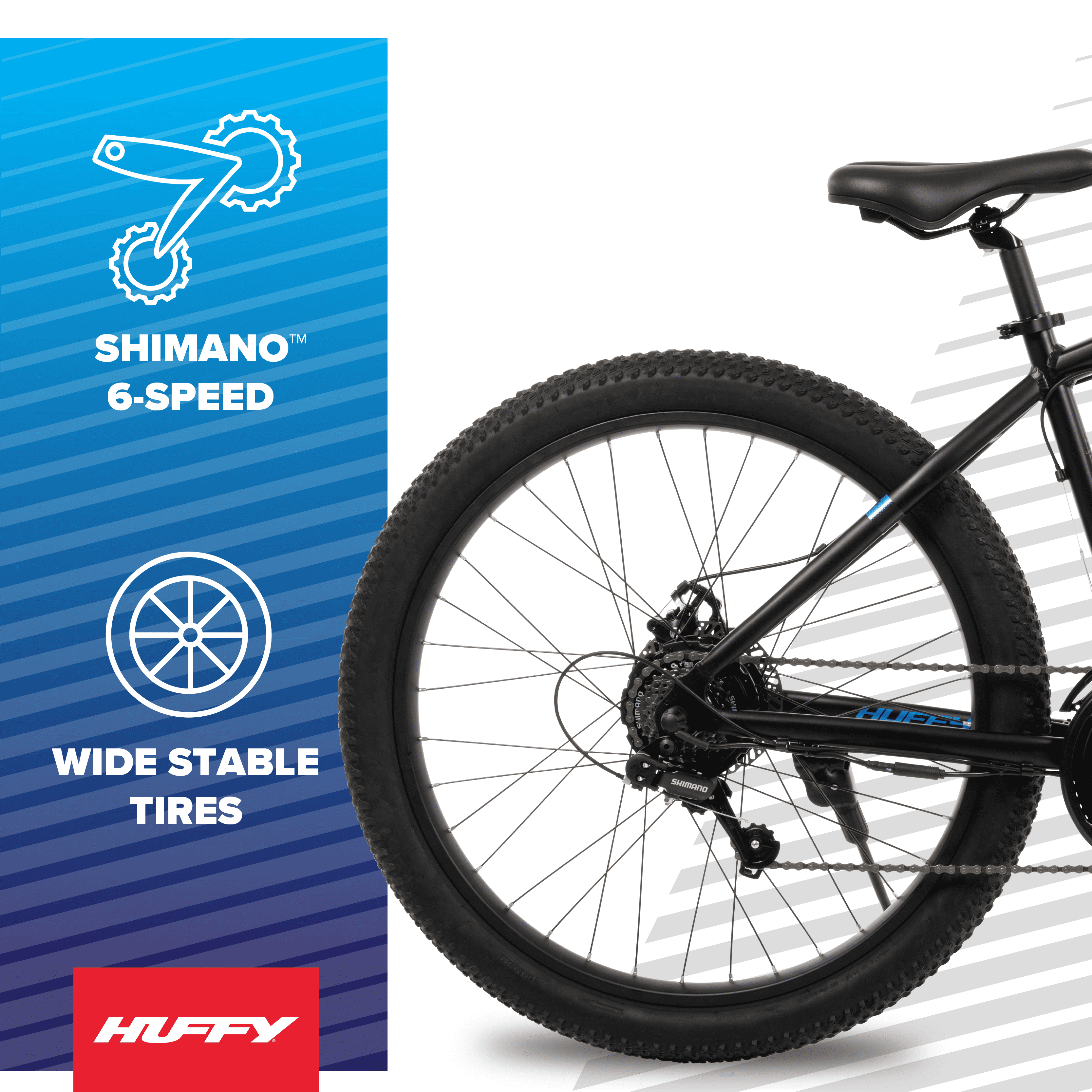 Huffy 27.5” Eventis 36V Electric Bike, Fits Riders 60”+, Black, Adult, Unisex