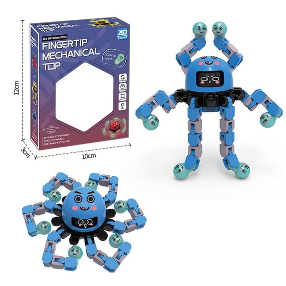 Transformable Octopus Robot with Glow-in-Dark, Sensory Toy Fidget Toy