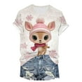 thumbnail image 5 of TTUHYWXI Christmas Shirts for Women Short Sleeve Plus Size Cute Snowman Graphic Tees (Pink, M), 5 of 7