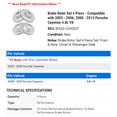 thumbnail image 2 of Brake Rotor Set 4 Piece - Compatible with 2003 - 2006, 2008 - 2013 Porsche Cayenne 4.8L V8 2004 2005 2009 2010 2011 2012, 2 of 2