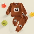thumbnail image 2 of Leey-World Boy Toddler Clothes Toddler Baby Boy Fall Clothes Embroidery Sweatshirt Pullover Tops + Casual Pants Infant 2 Piece Winter Outfit Set(Coffee,6-12 Months), 2 of 4