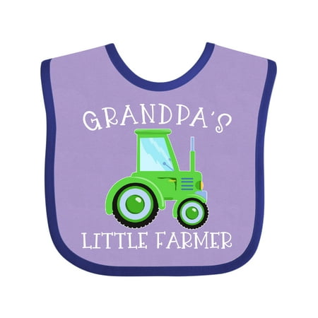 

Inktastic Grandpa s Little Farmer- Green Tractor Gift Baby Boy or Baby Girl Bib