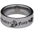 thumbnail image 2 of Tribal Wolf + Loyalty Faith Alpha Tungsten Carbide Ring, 2 of 9