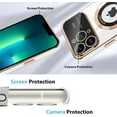 thumbnail image 5 of for Phone 13 Pro Max Case Magnetic Plating Case, 【Support for Magsafe】 Wide Lens Camera Protection Luxury Back Cover with Screen Protector Shockproof Electroplating Cover for Girls Women -White, 5 of 6