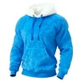 thumbnail image 5 of Aoiroe Men's Casual Fleece Sherpa Lined Hoodie,Men's Heavy Hoodie,Casual Long Sleeve Shirts,Men's Solid Pullover Hoodies,Winter Warm Pullover Hooded Sweatshirt Sky Blue 3XL, 5 of 5