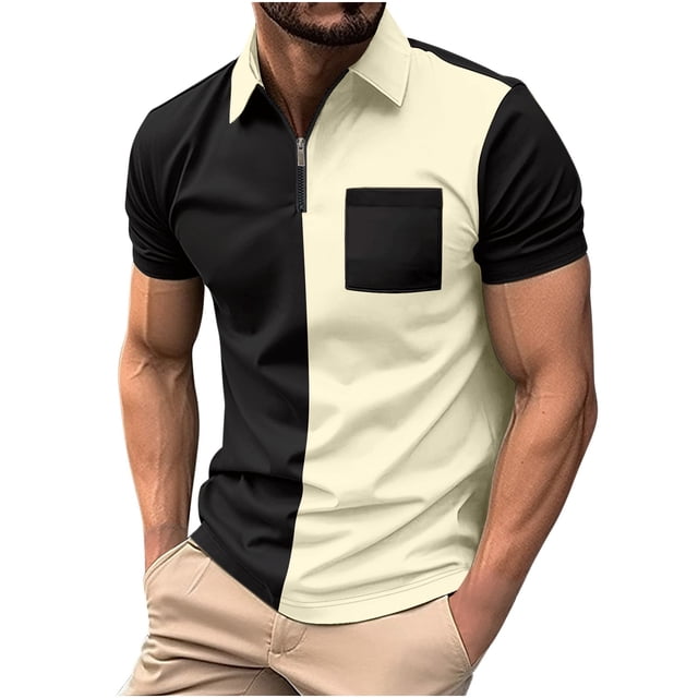 Birdeem Chemises pour Hommes Chemise à Manches Courtes Col Rabattu