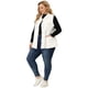 thumbnail image 3 of Women's Plus Size Jean Vest Button Down Turndown Collar Frayed Hem with Cargo Pocket Trucker Denim Vest White 2X, 3 of 7