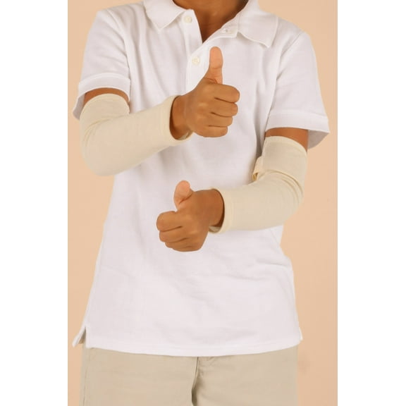 Cottonique Allergy-Free Kid's Therapeutic Arm Sleeve (Size: XL | Color: Natural)