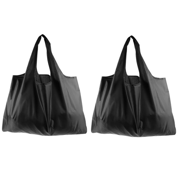 NIAIZEK Black Shopping Tote Pouch Oxford Cloth Multipurpose Large Capacity 2Pcs