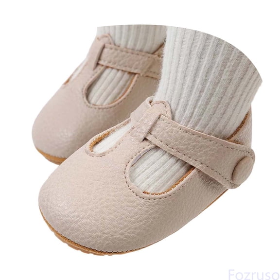 Fozruso Baby Sandals For Girls Soft Sole First Shoes Comfortable Casual Shoes For 0 18 Months Toddler Daily Wear Spring Summer Fall,Sizes 4 Toddlers 0-6 Months(Beige)
