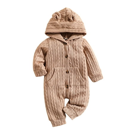 

WakeUple Autumn Newborn Infant Baby Boys Girls Romper Playsuit Cotton Knit Long Sleeve Jumpsuit Clothes