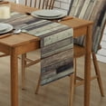 Wood Planks Retro Walls Table Runner Decoration Home Decor Dinner Table