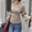 Khaki, variant on Women's Elegant Boat Neck Ribbed Knit Top – Flare Sleeve Slim Fit Ruched Waist Casual Solid Color Basic Blouse Black,XXL