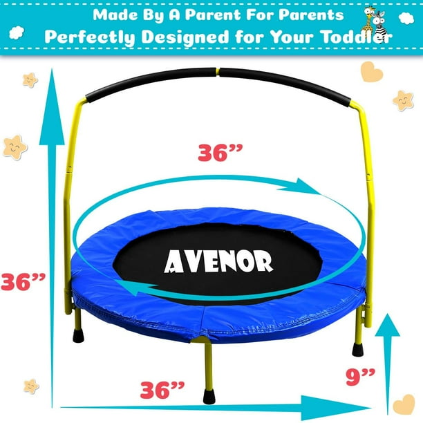 Trampoline Interieur Enfant Trampoline Exterieur Enfant,Trampoline Enfants  avec Poignée et Housse de Protection