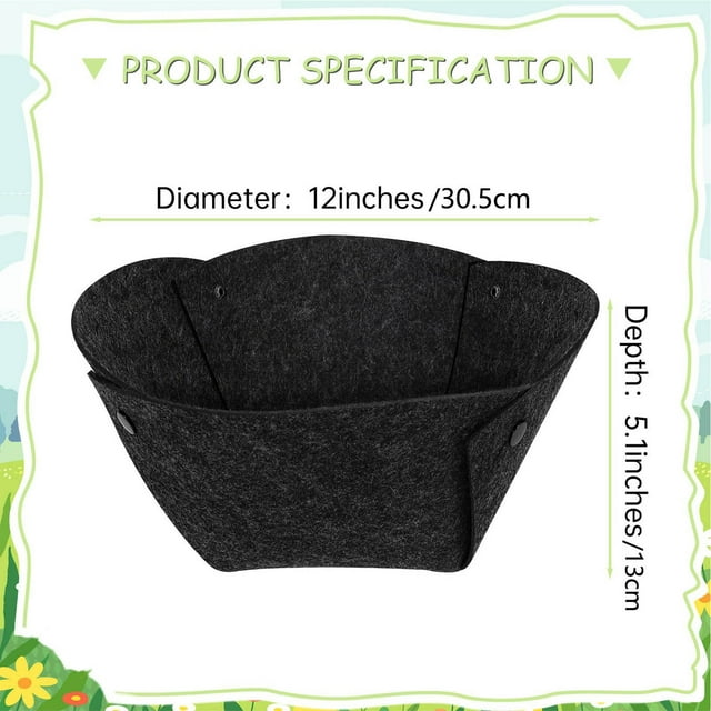 Vwrxbz 4PCS Half Round Flower Pot Padding Fabric Reusable Garden Flower Basket Liner Replacement