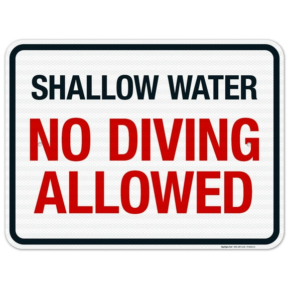 Shallow Water Sign, Pool Sign,
