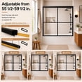 thumbnail image 4 of Niveal 55"-59" W x 56" H Framed Double Sliding Tub Door Clear Glass,Matte Black Finish, 4 of 13