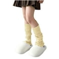 thumbnail image 2 of SYMOID Womens Beige Acrylic Rib Knit Leg Warmers - One Size Fits All, Soft & Warm, Scalloped Edge, Ideal for Fall & Spring,Size Free Size, 2 of 9