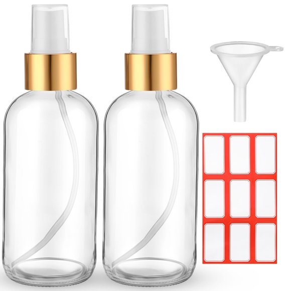 Botellas de aerosol de vidrio Fumete 120 ml recargables con embudo y etiqueta