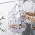thumbnail image 1 of Neinkie Foldable Sweater Dryer Mesh Clothes Hanging Dryer Collapsible Hanging Drying Clothes Basket Type Round Drying Rack Net Used for Underwear, Sweaters, Plush Toys, 1 of 6