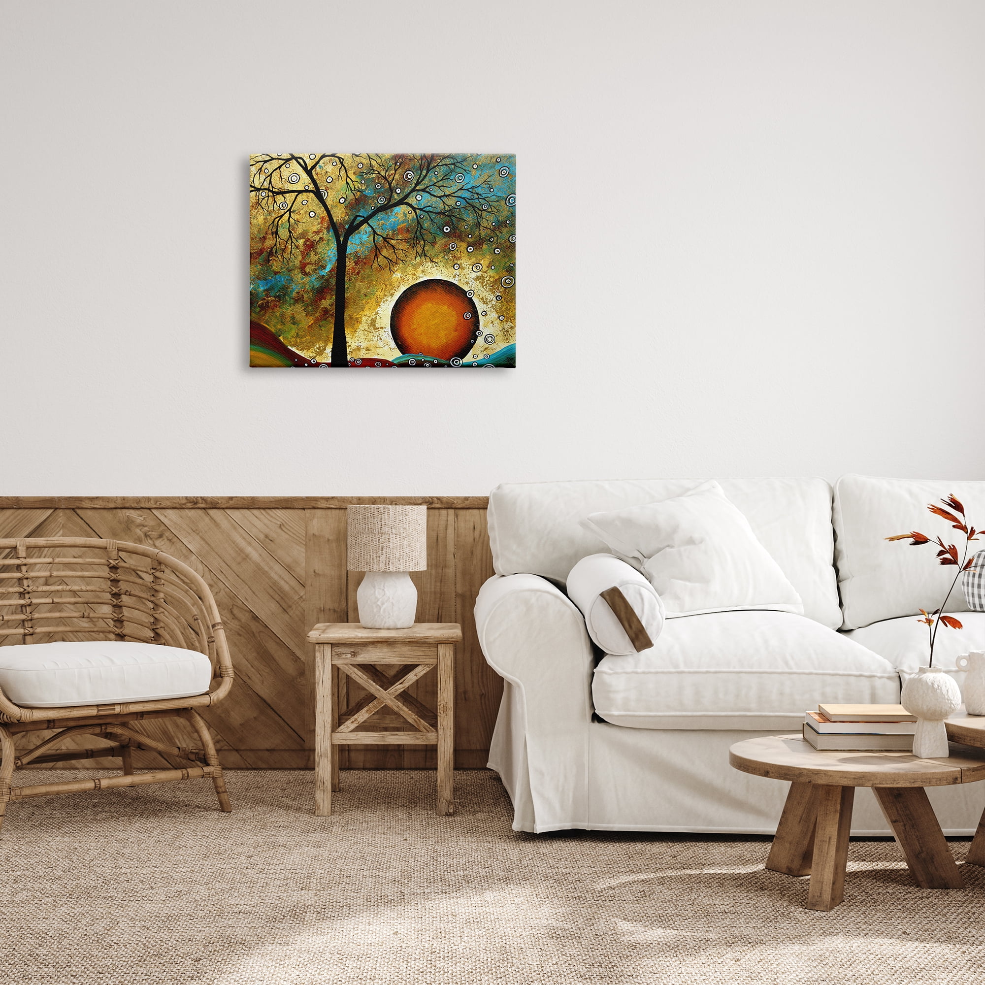 Stupell Industries Boho Tree Scenery Abstract Painting Gallery Wrapped Canvas Print Wall Art, 30 x 24