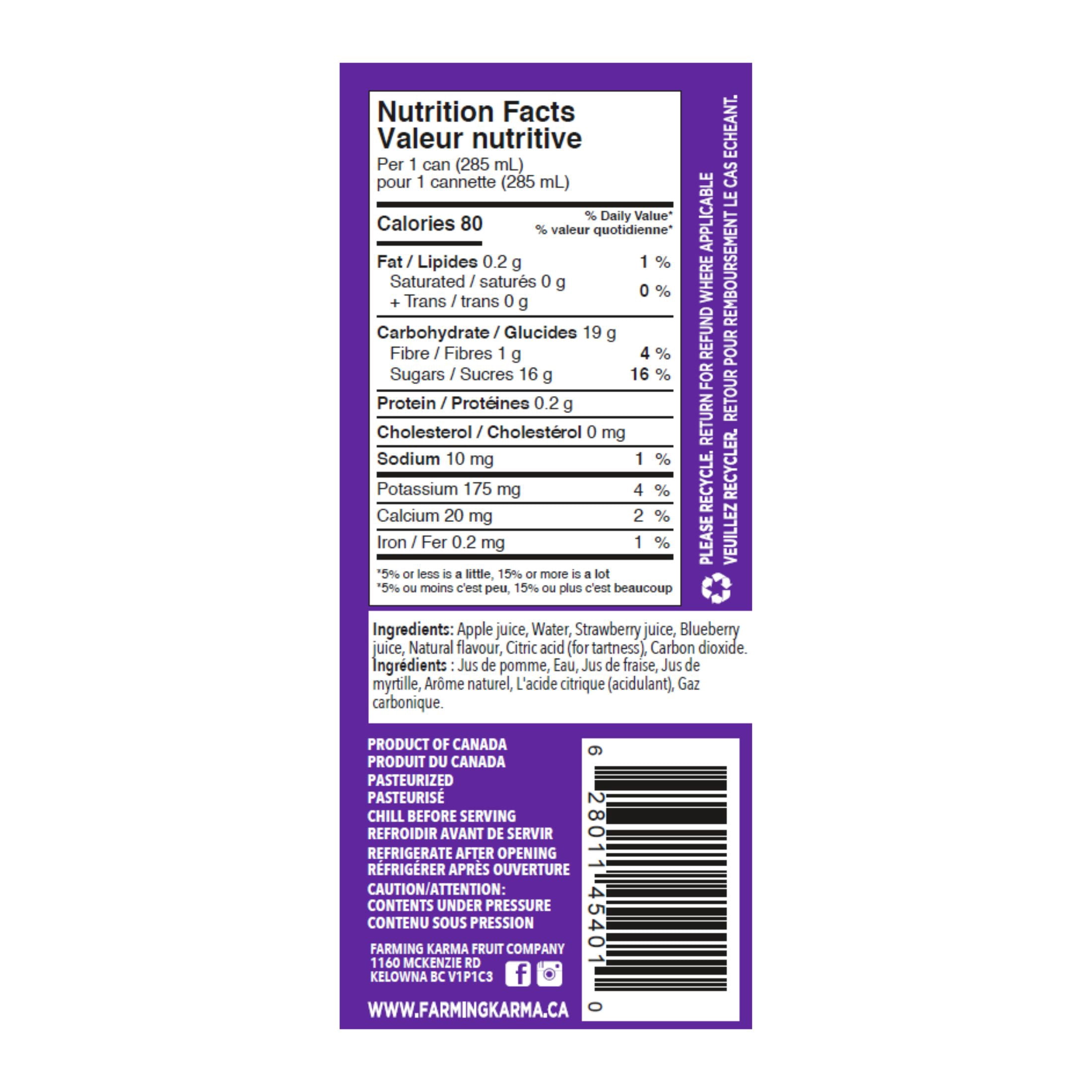 Farming Karma Fruit Soda Aux Baies 4x285 ml