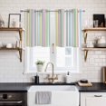 thumbnail image 2 of Colorful Striped Kitchen Curtains Small Short 39 Inch Length, Farmhouse Rainbow Color Stripes Grommet Top Bedroom Living Room Curtains, Light Filtering Cafe Curtain Drapes 2 Panels Set 55''x39'', 2 of 9