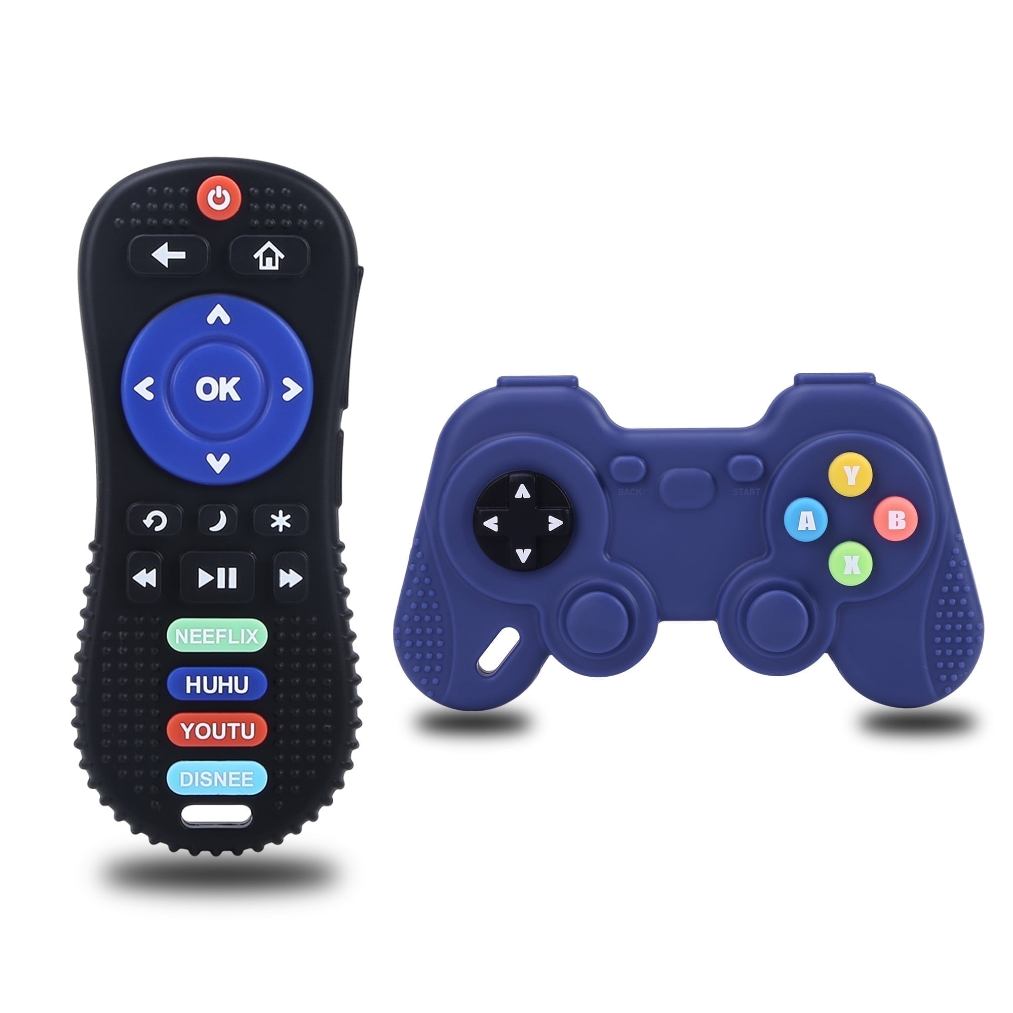 Smasener Silicone Teething Toys, Remote & Game Controller, 2-Piece Set