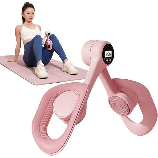 Smart Pelvic Floor Trainer with Thigh Master Function - Kegel Exercise Equipment for Women, Optional Counter Model, Home Fitness Aid ( Pink, Countable)