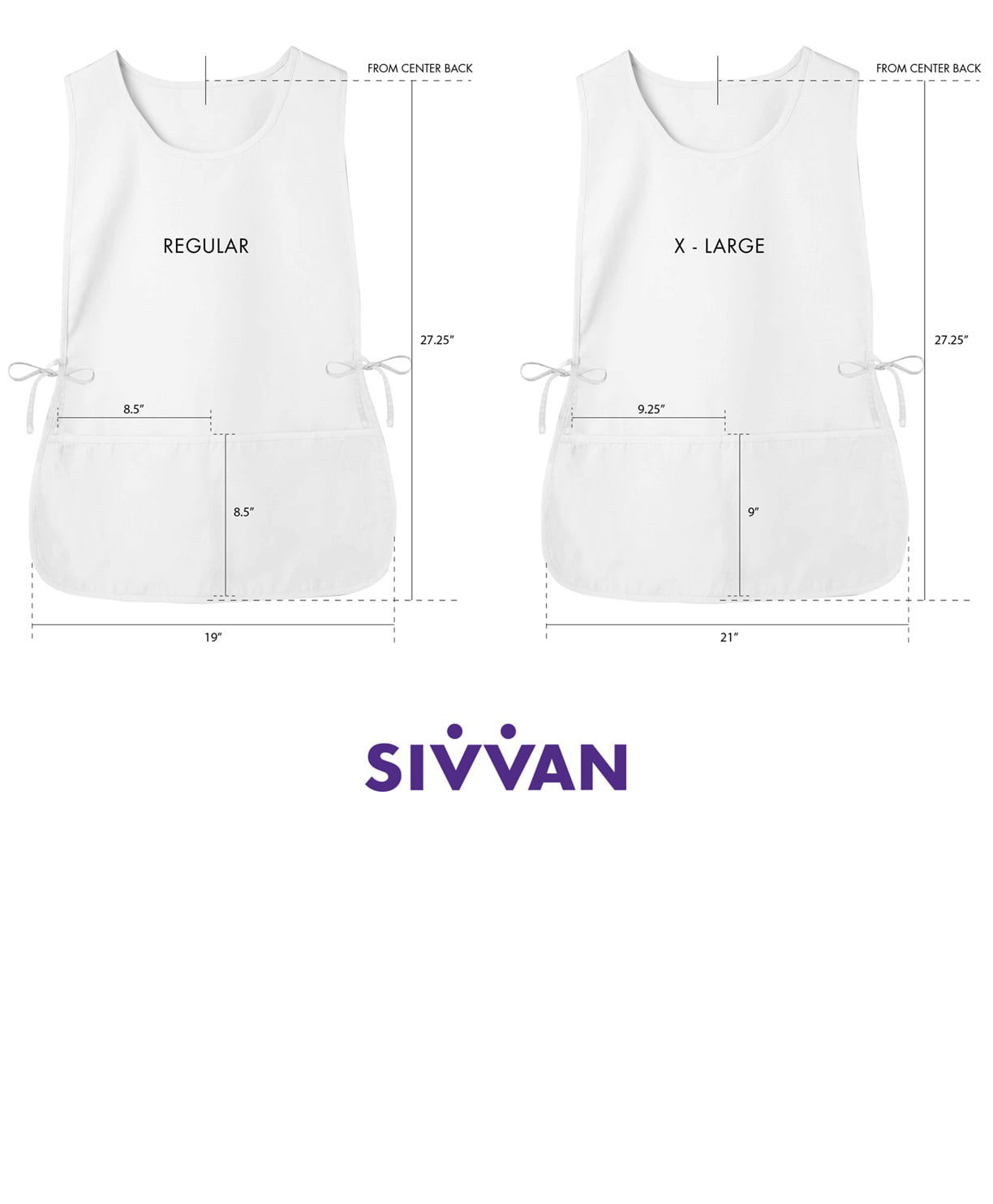 Sivvan Unisex Cobbler Apron 2 Deep front pockets Adjustable Waist Ties 