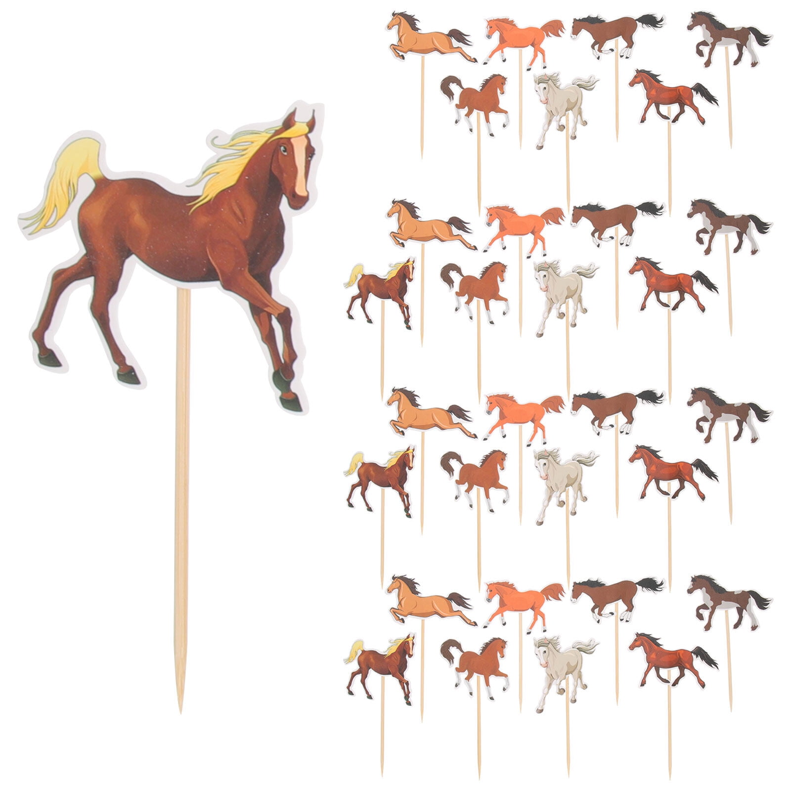 32pcs Horse Themed Cake Picks Cake Decoration Horse Cake Decoration