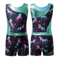 thumbnail image 3 of Aislor Kids Girls 2 Piece Athletic Outfit Gymnastics Dance Leotard with Booty Shorts Tracksuit Swimwear Dark Night 10, 3 of 7