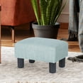 thumbnail image 3 of YYEAN 15x10.8x8.7inch Small Ottoman Footstool- Mordern Rectangle Soft Fabric Footrest-Light Blue, 3 of 8