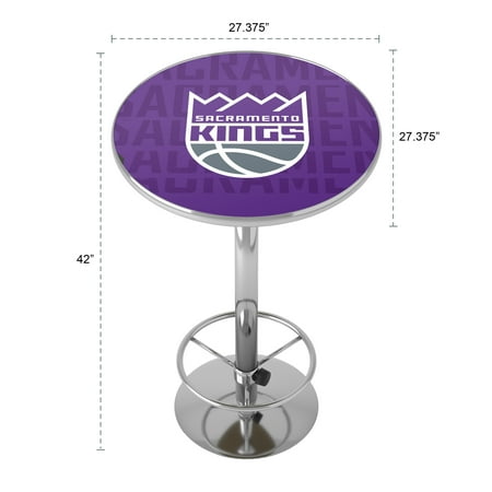 Sacramento Kings NBA City Chrome Pub Table - Purple, Slate Gray