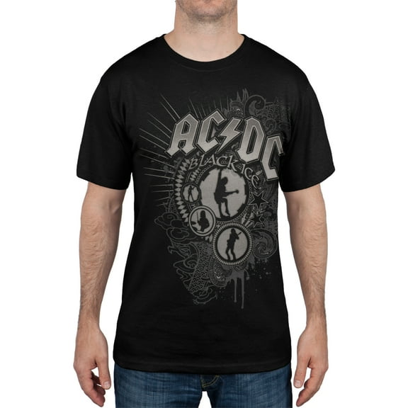 AC/DC Men's Black Ice Rockin' Short Sleeve T Shirt