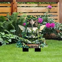 Bohemian Garden Stakes Decor, Acrylic Hummingbird Yard Ornaments, Weatherproof Outdoor Decorations for Patio Flower Beds(green,C)