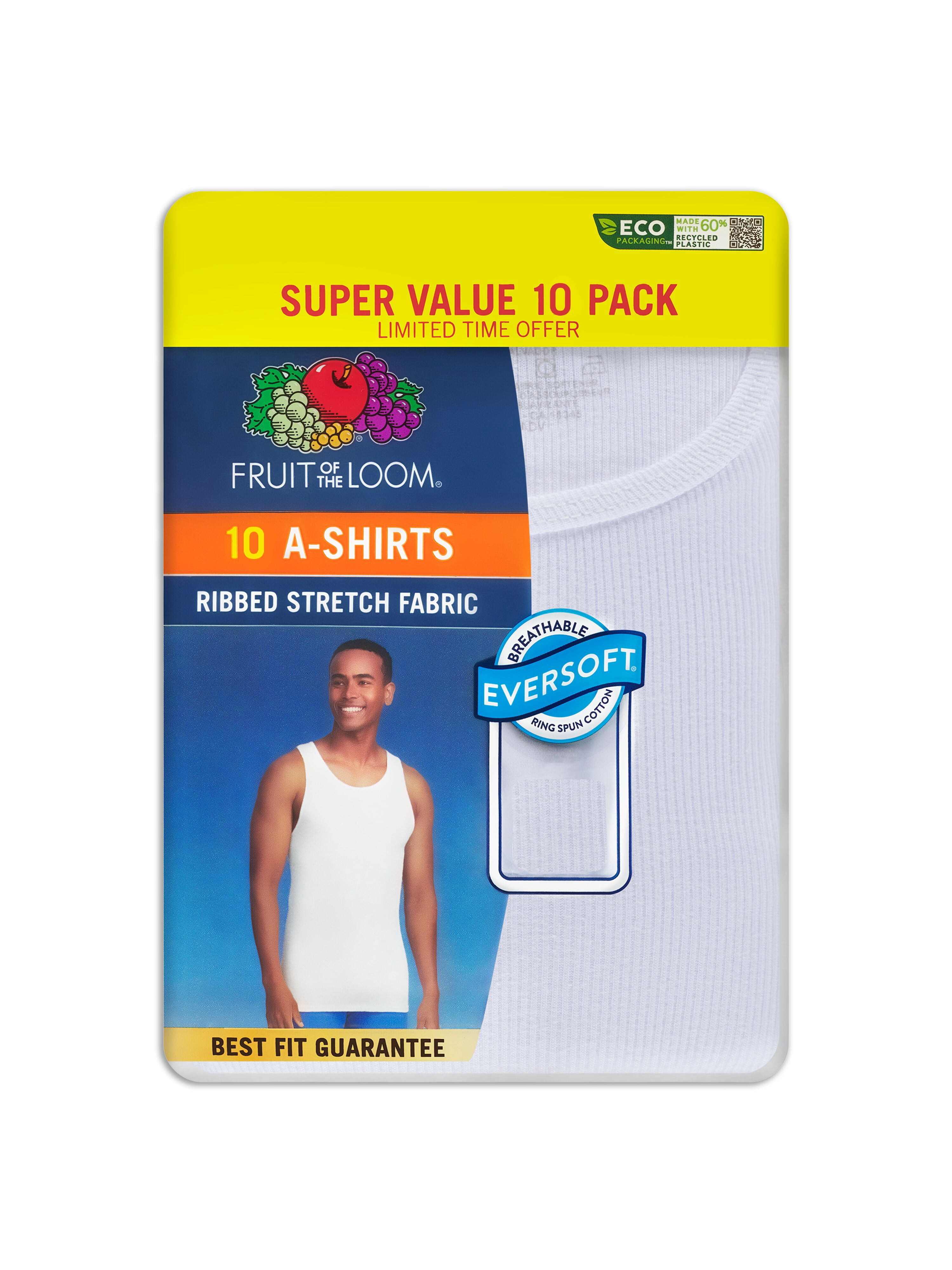Fruit of the Loom Men's White Tank A-Shirts, Super Value 10 Pack, Sizes  S-XL - Walmart.com