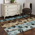 thumbnail image 4 of Cute Dog Claws Area Rug 4x6 Washable Rug Non Slip Farmhouse Blue Wooden Puppy Pawprints Large Area Rug Indoor Floor Carpet for Entryway Bedroom Kitchen Living Room Home Office Dining Room Nursery, 4 of 8