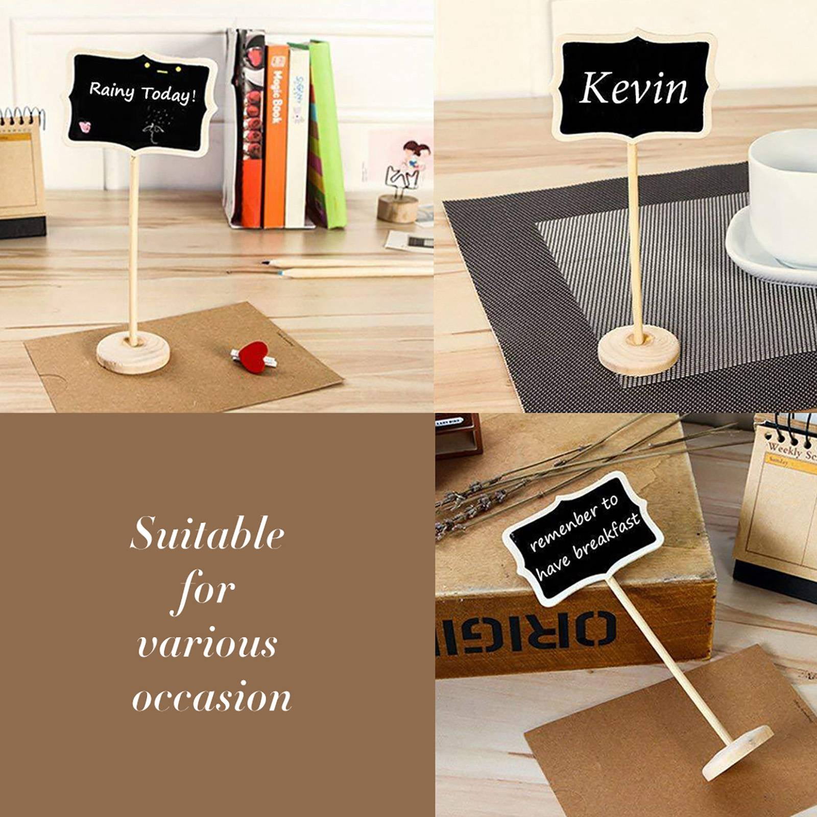 18pcs Mini Chalkboard Signs for Food Labels for Party Buffet Table Small Chalkboard Signs for Party, Size: 3.93, Black