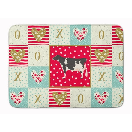 

Carolines Treasures CK5249RUG Holstein Cow Love Machine Washable Memory Foam Mat Red 19 X 27 multicolor