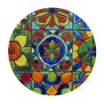 thumbnail image 4 of HAOXIT Mexican Talavera Elastic Edged Fitted Round Table Cloths, Home Decorative Tablecloth for Indoor Outdoor Kitchen Party 42-46, 4 of 8
