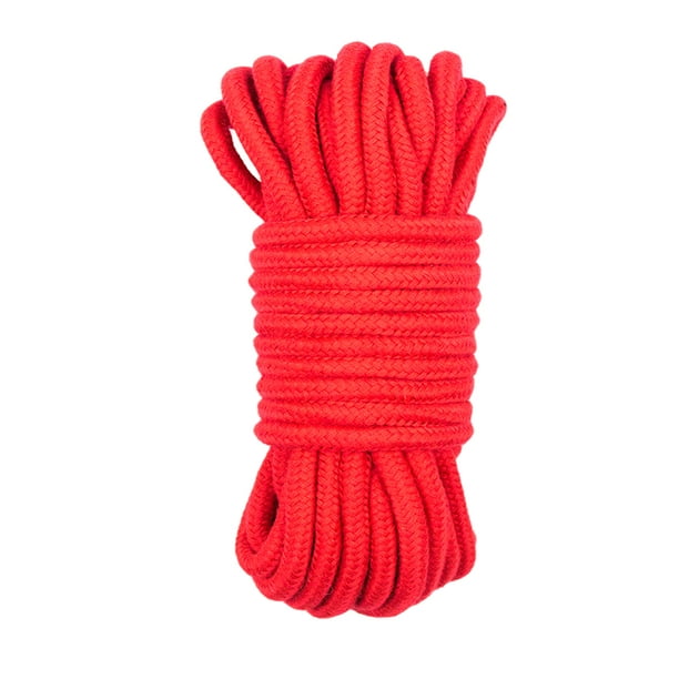 Siruishop 2pcs Multi Purpose Soft Cotton Rope 65 Feet Length, 1/4 Inch Diameter Red