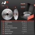 thumbnail image 2 of A-Premium Front & Rear Disc Brake Rotors + Ceramic Pads Kit Compatible with Select Infiniti and Nissan Models - EX35 2008-2012, EX37, G25, G35, G37, M35, M45, Q40, QX50, 350Z, 370Z 12-PC Set, 2 of 6