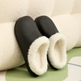 thumbnail image 4 of Mules Slippers for Women Men Winter Fuzzy Lined Waterproof Indoor Outdoor Slip on Shoes Casual Warm Memory Foam Platform Slides Black Size 9, 4 of 5