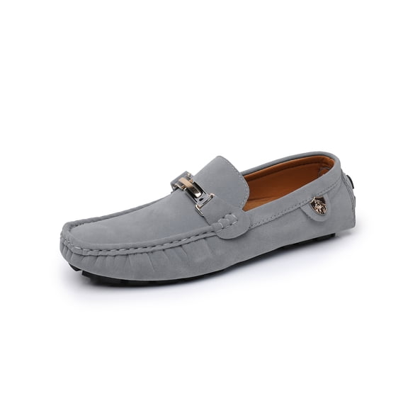 Men's Slip-On Metal Buckle Moccasin Loafers