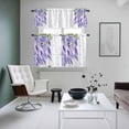 thumbnail image 5 of Purple Floral Kitchen Curtains Valances and Tiers Set of 3 Watercolor Purple Wisteria Leaf Tier Curtains and Valance with Rod Pocket for Small Windows, 27.5"x24", 5 of 9