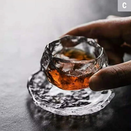 

(Style C) 1pc Japanese Style Glass Cup Tasting Transparent Tea Cups White Wine Cup