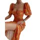 thumbnail image 3 of VISgogo Vestido de manga corta para mujer con estampado floral, correa de cuello cuadrado, versión dividida, ropa de verano VISgogo  moda, 3 of 5